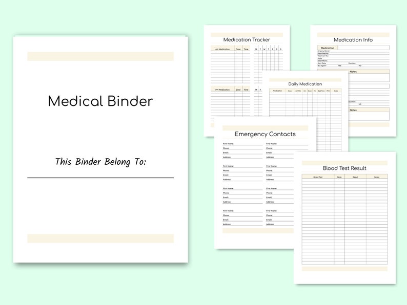 Medical Log, Medical Binder, Medical Planner Printable, Medical History Tracker, Medical Records, Medical Journal PDF, Health Binder Planner image 3