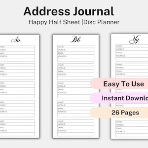 Refillable Address Book Google Sheet, Address Book Printable, Contacts Page, Contact Tracker, Password Book Template, Client Record Book PDF