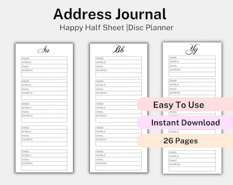 Libreta de direcciones rellenable Hoja de cálculo de Google, Libreta de direcciones imprimible, Página de contactos, Rastreador de contactos, Plantilla de libreta de contraseñas, Libro de registro de clientes PDF