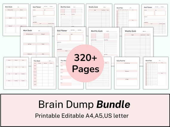 Brain Dump Printable PDF, ADHD Brain Dump, ADHD Daily Planner, Productivity, Priority Matrix, Work Day, Thoughts Organizer, Brain Dump