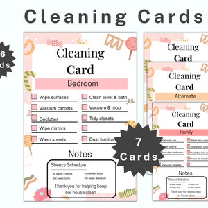 Kids Cleaning Chore Cards: Daily Routine Checklist (Printable Digital Download)