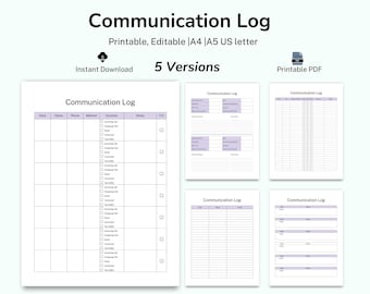 Communication Log, Parent Communication Log, Communication Book, Autism Communication, Daily Communication Log, Work Log, Digital Download