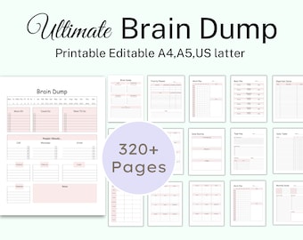 Brain Dump Template Printable, ADHD Brain Dump, Thoughts Organizer, Priority Matrix, Work Day Planner, Daily To Do Brain Dump Planner A4 PDF