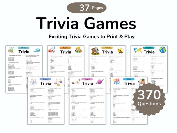 Pub Trivia Games Bundle,  Holiday Trivia Games, Thanksgiving Trivia, Family Trivia Night Game, Team Building Game, Bar Trivia Questions, PDF