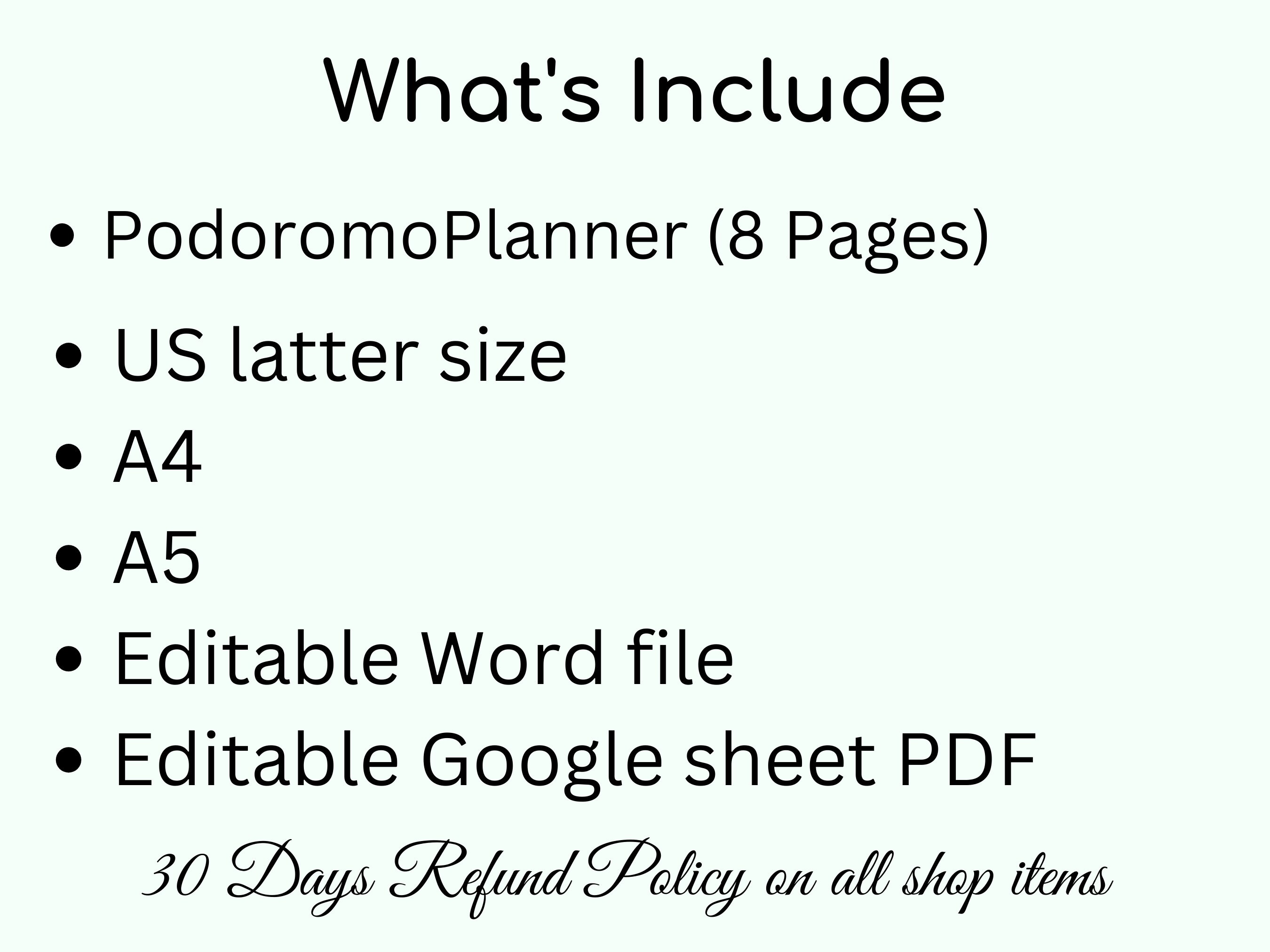 POMODORO Planner, Editable Productivity Planner A4,A5 PDF, Student ...