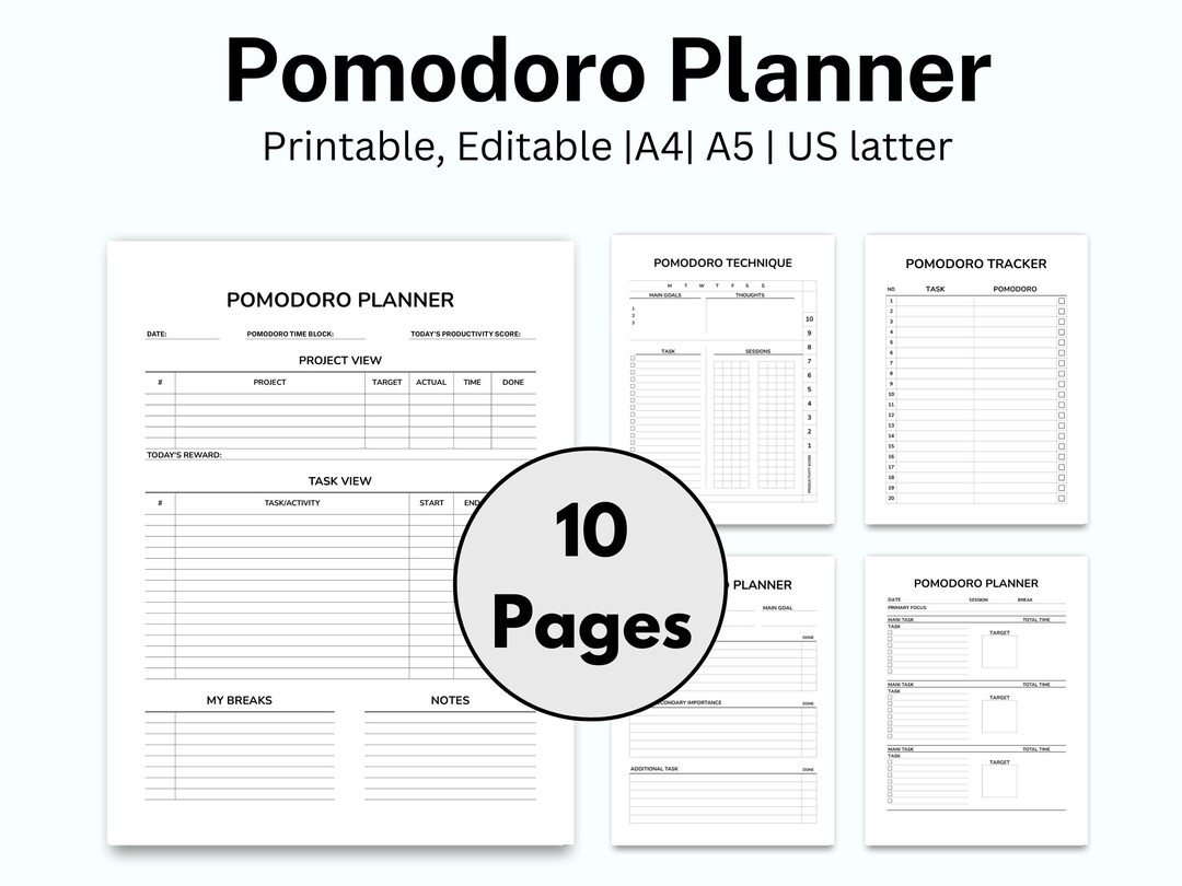 Pomodoro Printable, Pomodoro Tracker, Pomodoro Technique, Pomodoro ...