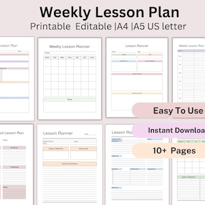 Druckbare Stundenplan-Vorlage, Stundenplan-Paket, Homeschool Lehrer-Planer, Wochen-, Tagespläne, akademischer Stundenplan, Stundenplan-Buch