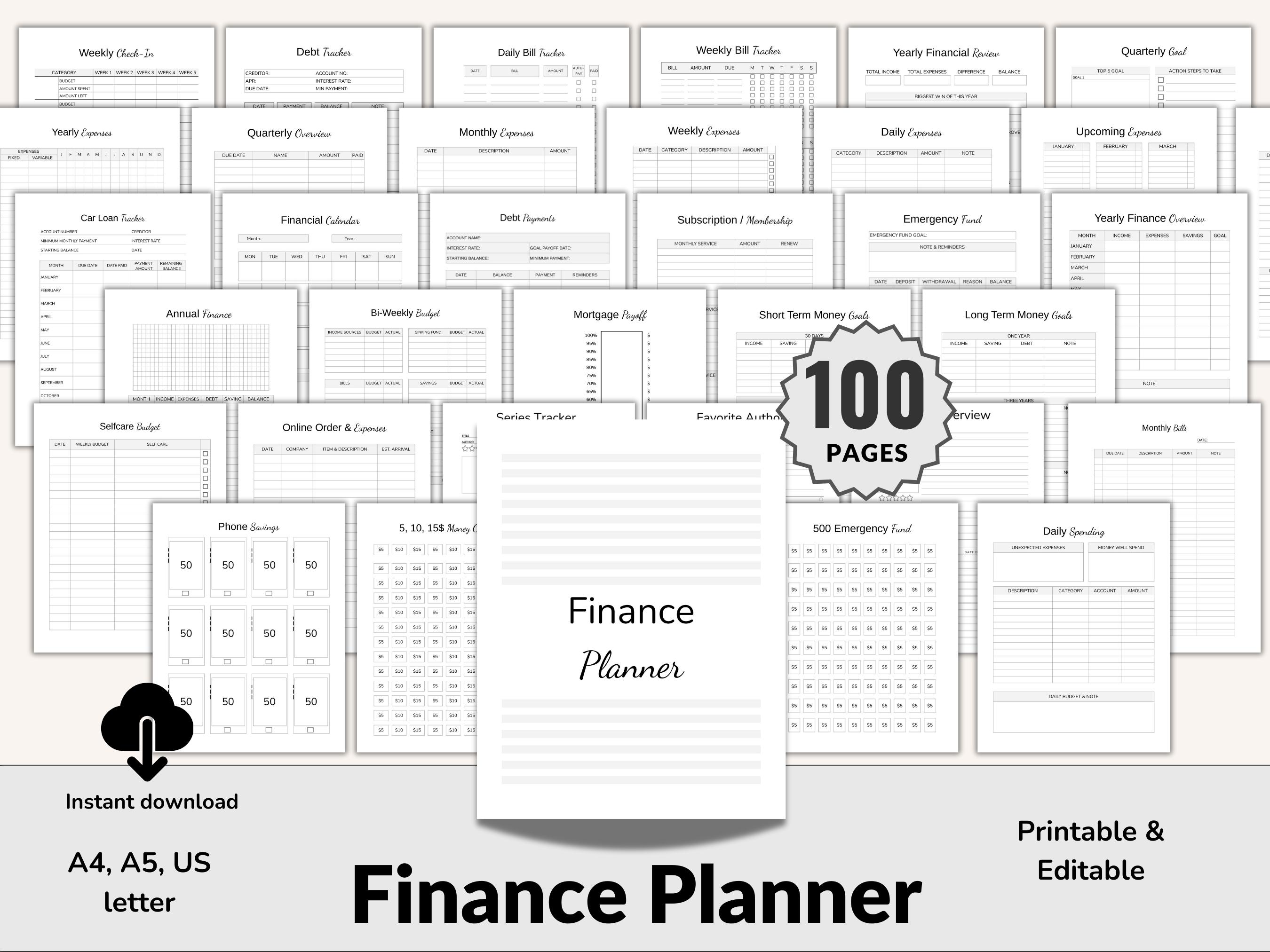 Finance Planner Printable PDF, 2025 Budget Planner Bundle, Budget Binder, Paycheck Budget Planner, Bi Weekly Budget, Budgeting, PRINTABLE