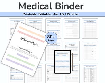 Medical Binder, Chronic Illness Medical Planner, Health Binder, Medical Log, Emergency Binder, Medical History Tracker, Medical Records, PDF