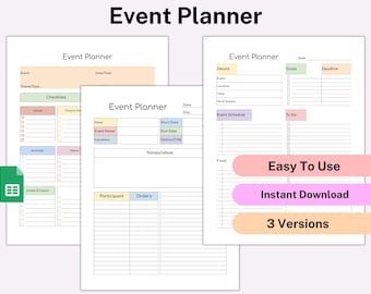 Event Planner Template Printable, Party Event Planning, Wedding Bachelorette Birthday Graduation Party Checklist, Wedding Party Organizer