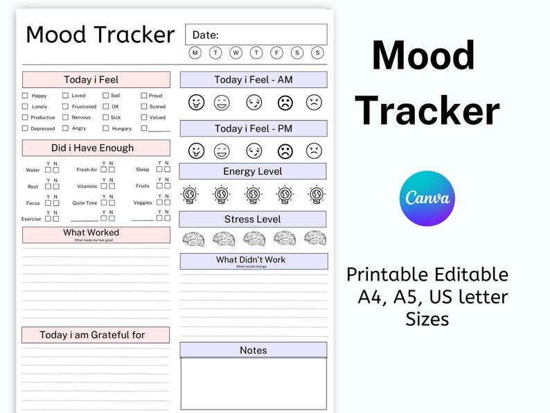 Daily Mood Tracker Printable