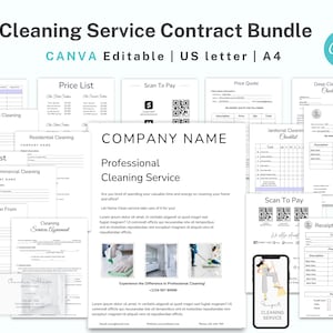 EDITABLE Cleaning Business Forms Bundle, Cleaning Check lists, Residential Cleaning Proposal, Cleaning Contract Agreement, Instant Download