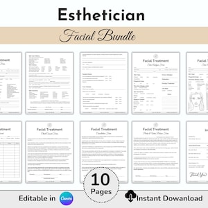 EDITABLE Facial Consultation Form, Facial Intake Form, Facial Treatment Forms, Printable Esthetician Consent Forms PDF, Self-Care, Printable