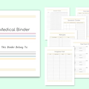Medical Log, Medical Binder, Medical Planner Printable, Medical History Tracker, Medical Records, Medical Journal PDF, Health Binder Planner image 4