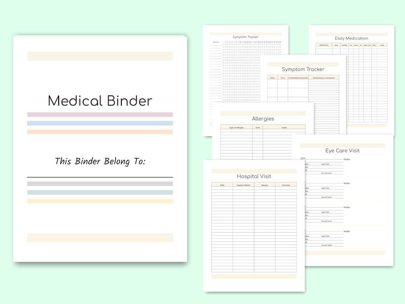 Medical Log, Medical Binder, Medical Planner Printable, Medical History Tracker, Medical Records, Medical Journal PDF, Health Binder Planner image 4