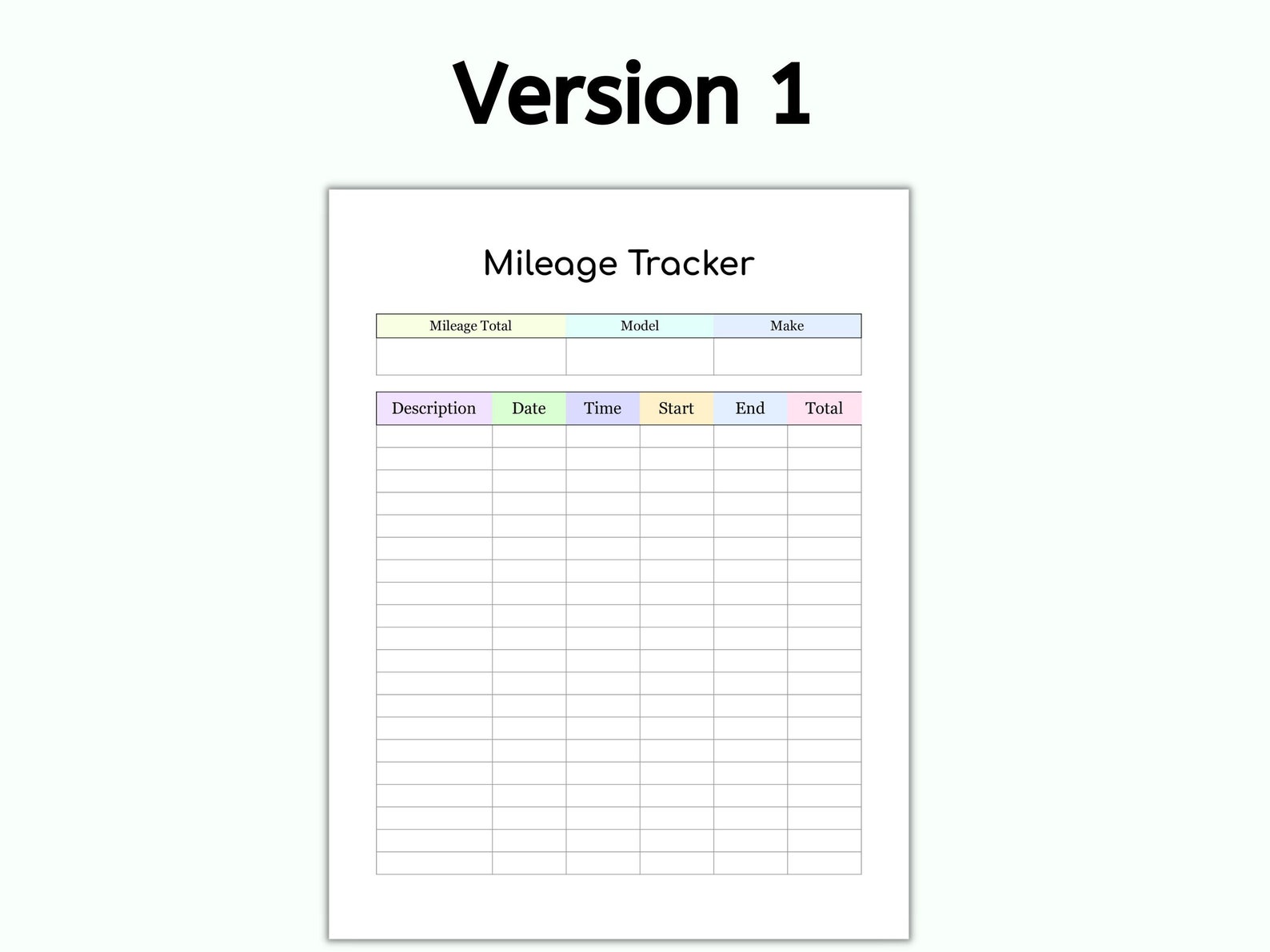 Printable Mileage Tracker, Mileage Log, Work Trip Miles Tracker ...