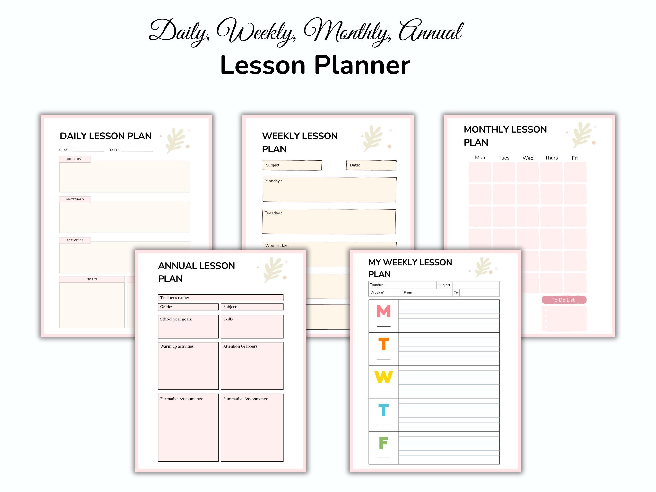 Editable Weekly Lesson Plan Template, Daily Teacher Lesson Plan ...