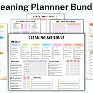 Planejador de limpeza semanal, planejador de limpeza para TDAH, cronograma Fly Lady em PDF, lista de verificação de limpeza principal, tarefas domésticas para crianças, PARA IMPRIMIR