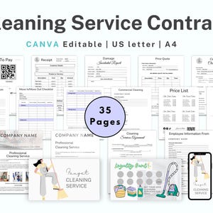 Cleaning Proposal Template, Professional Residential Cleaning Business Forms, Instant Download, Cleaning Checklist PDF, Instant Download A4