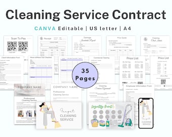 Cleaning Proposal Template, Professional Residential Cleaning Business Forms, Instant Download, Cleaning Checklist PDF, Instant Download A4