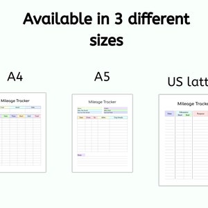 Printable Mileage Tracker, Mileage Log, Work Trip Miles Tracker ...