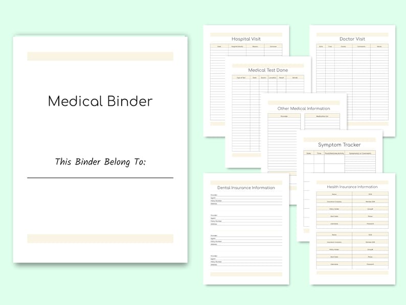 Medical Log, Medical Binder, Medical Planner Printable, Medical History Tracker, Medical Records, Medical Journal PDF, Health Binder Planner image 5