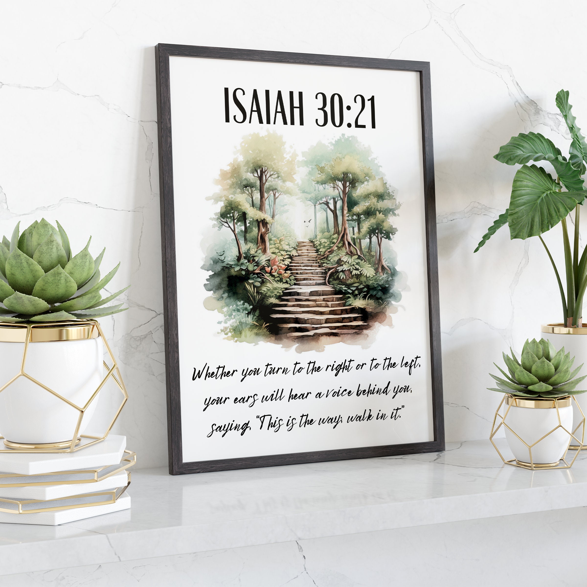 Isaiah 30:21 Christian Wall Art Print | Bible Verse Art | Home Decor ...