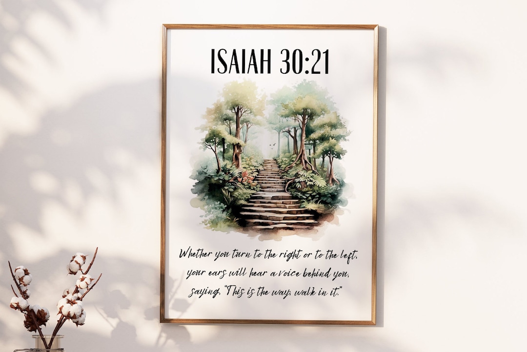 Isaiah 30:21 Christian Wall Art Print | Bible Verse Art | Home Decor ...