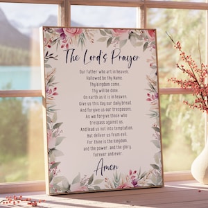 The Lord&#39;s Prayer | Our Father | Christian Wall Art | Inspirational Art | Christian Home Decor | Bible Verse Wall Art