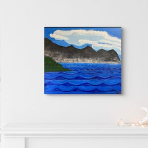 Ocean Waves, Original Acrylic Painting, 24&quot;x20&quot; Stretched Canvas