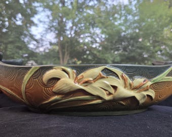Roseville Zephyr Lily Console Bowl 479-14 Art Pottery Centerpiece Planter 17 Inch