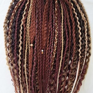 JERICHO Dreads, Braids and Soft Curly Extensions. Natural Boho style. Bohemian curly dreads, wavy dreads, synthetic dreadlocks, crochet