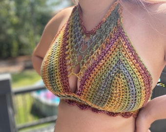 Crochet Halter Cage Top