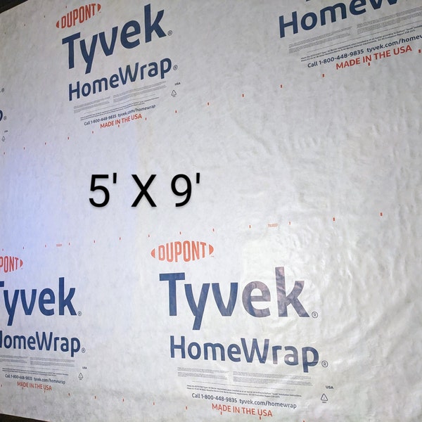 5' x 9' TYVEK moisture barrier, ground sleeping bag footprint. Exterior wall.
