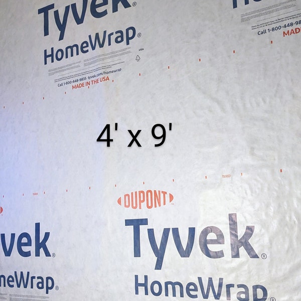 4' x 9' TYVEK moisture barrier, ground sleeping bag footprint. Exterior wall.