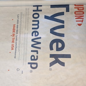 3&#39; x 9&#39; TYVEK moisture barrier, ground sleeping bag footprint. Exterior wall.