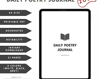 DAGLIG POESIJOURNAL 2027 | Goodnotes/Notability | Minimalistisk | Utskrivbar | Digital journal