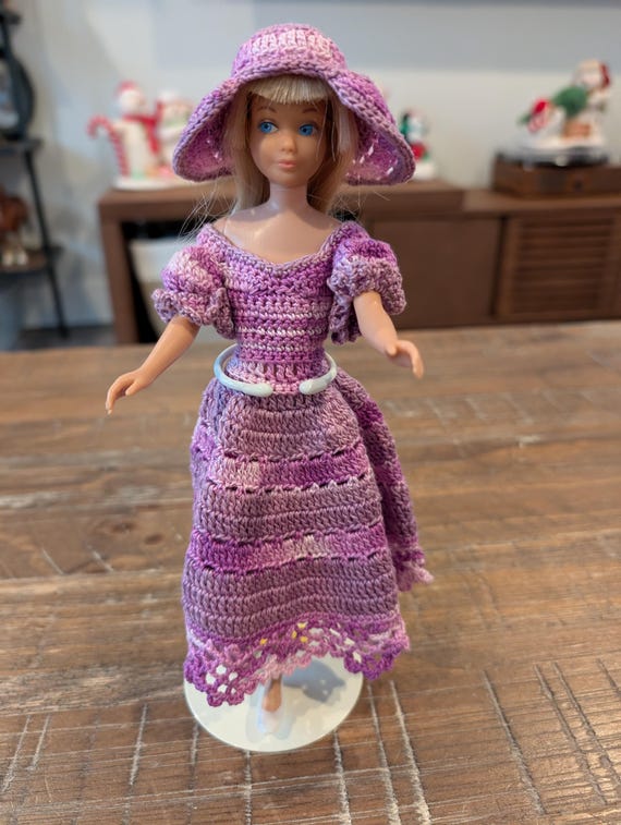 Sincerely ＊Pink purple doll dress 1964 Skipper Platinum Blonde Straight Leg Doll / 1960s Barbie