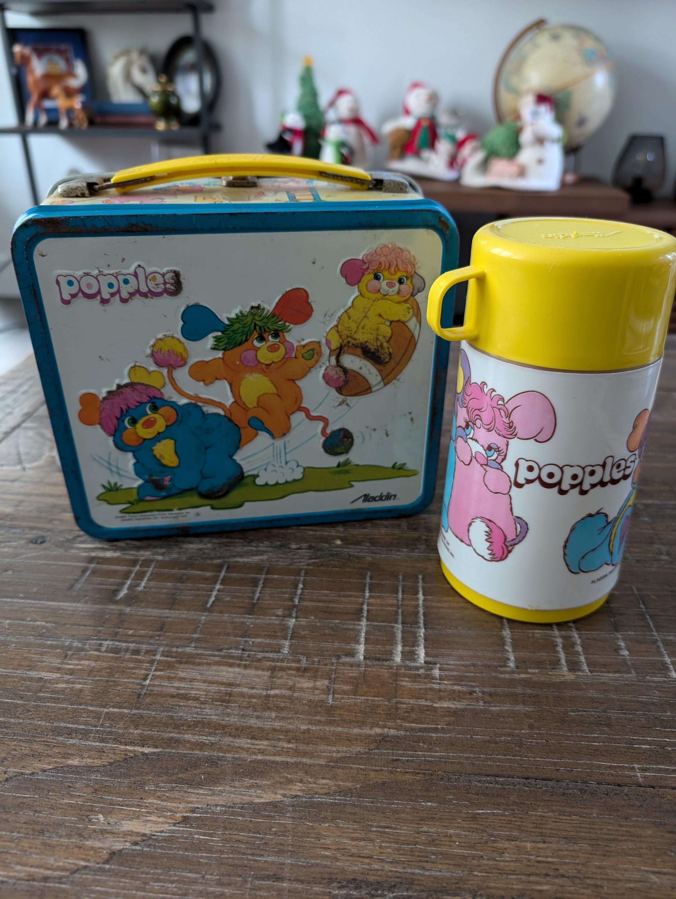 Vintage 1986 Popples Lunchbox With Thermos | 1980's Popples Metal