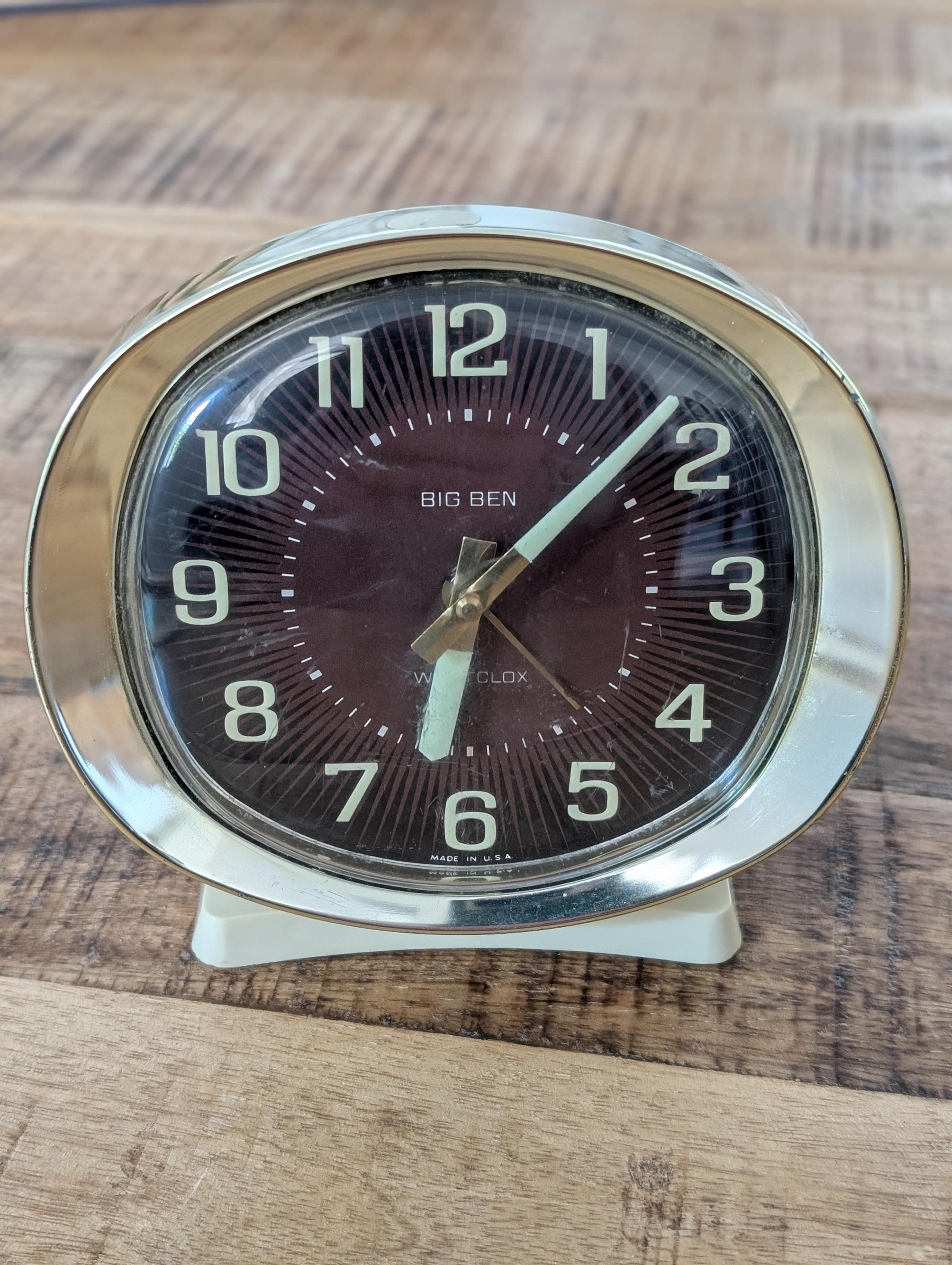 【50s-60s】当時物ウェルビー クロック Vintage 1950's Black Face, off White & Gold Big Ben Westclox