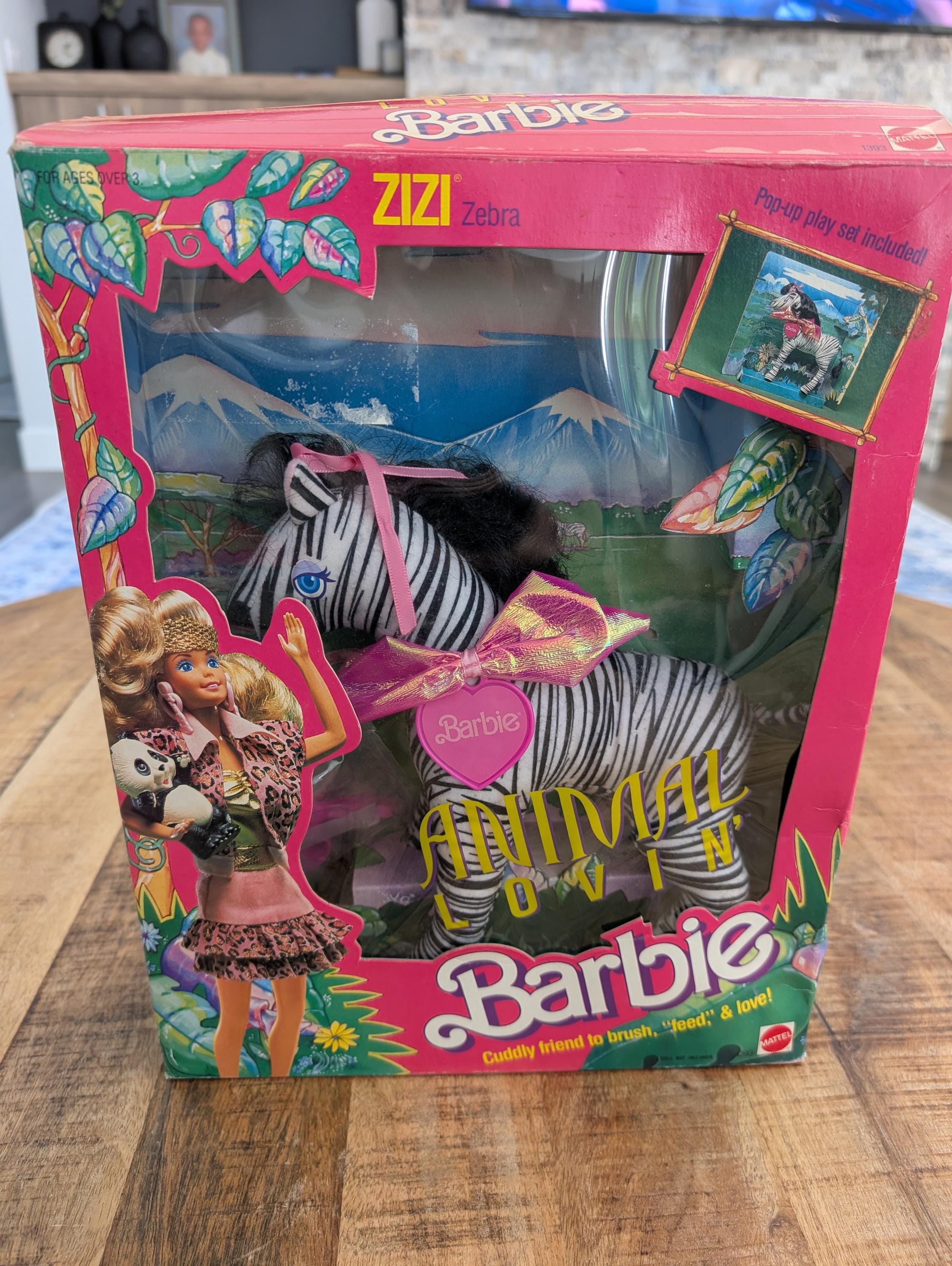 Vintage 1988 Animal Lovin' Barbie // Zizi Zebra Plush Safari