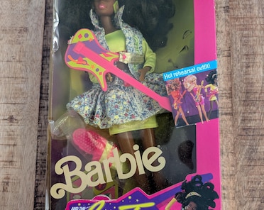 African American Black Barbie and the Beat Christie - Vintage 1989
