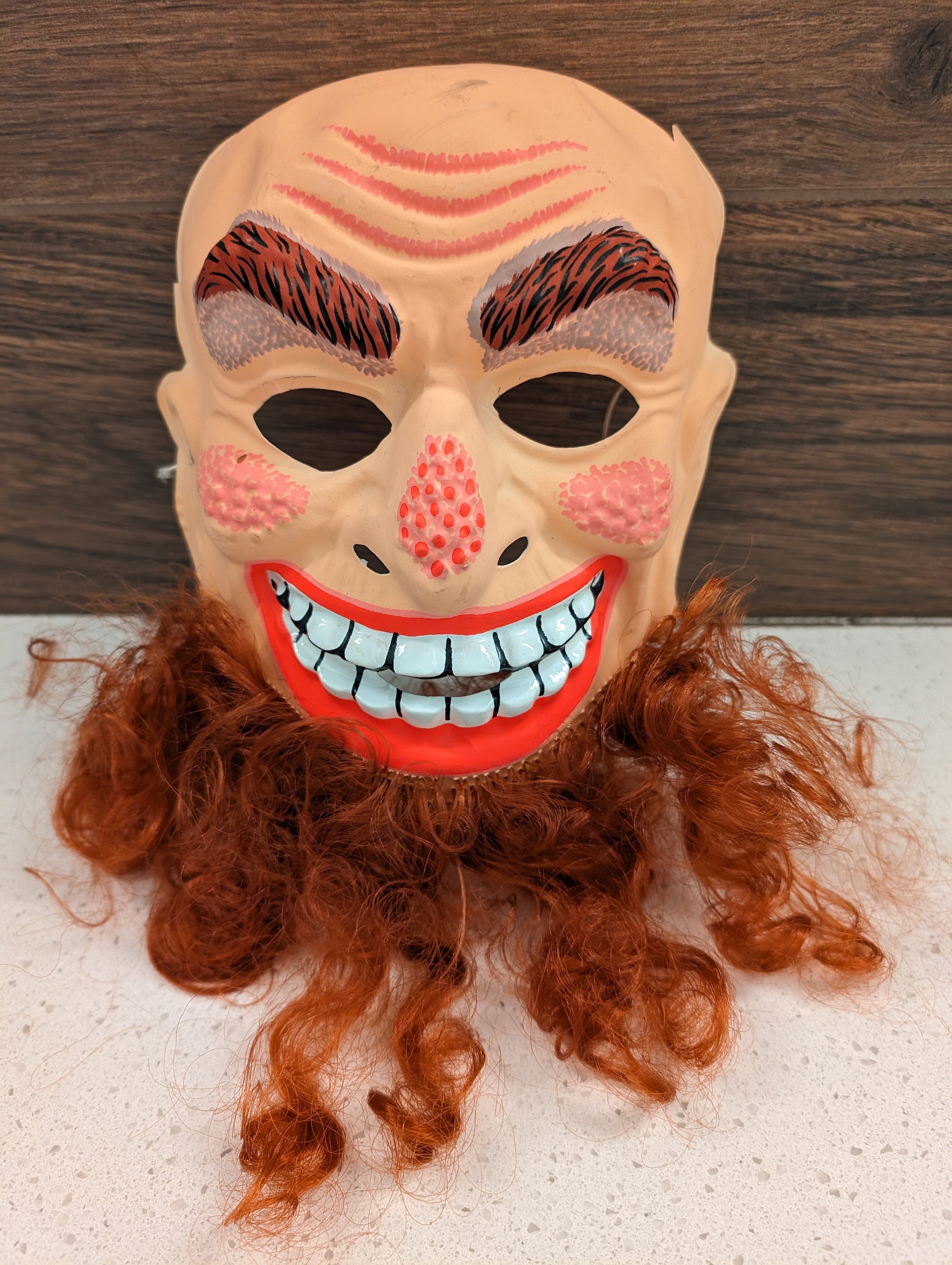 1980 Ben Cooper Hairy Scary Mask Pimple Faced Guy Halloween RARE