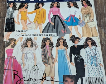 Vintage 80's Brooke Shields Doll Dress Up Clothes Patterns McCall's 8727 UNCUT!