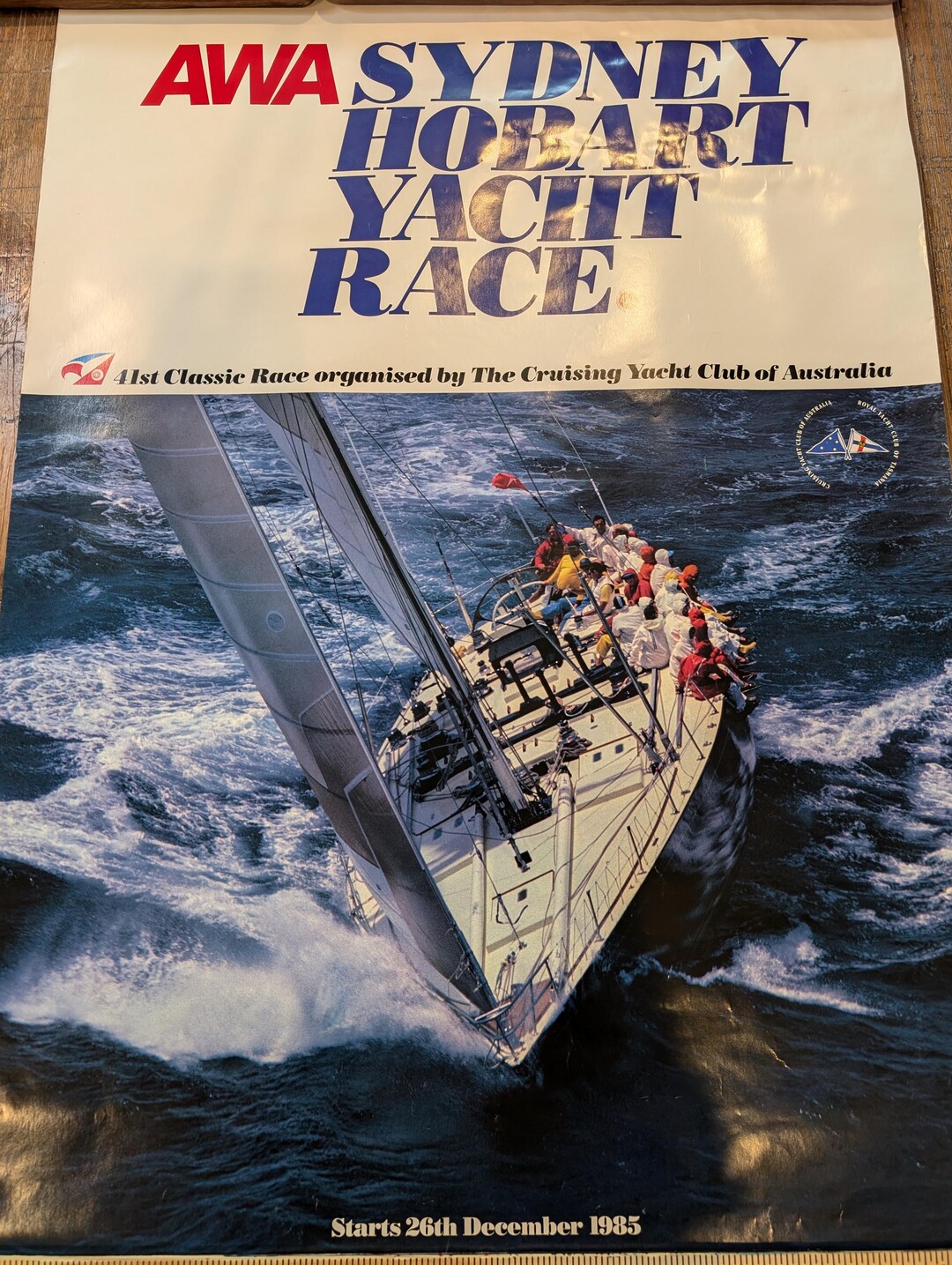 Vintage 1985 AWA Sydney Hobart Yacht Race Poster // 41st Classic Race ...