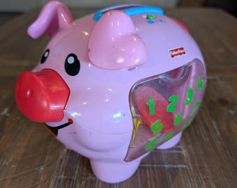 2006 Mattel Fisher Price Laugh & Learn Musical Pig Pink Piggy Bank