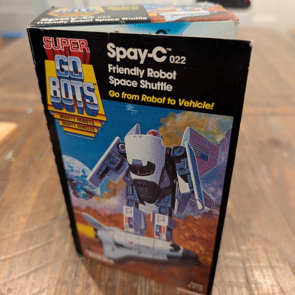 Vintage Super GOBOTS SPAY-C Robot NASA Space Shuttle In Box Tonka 1984 Complete