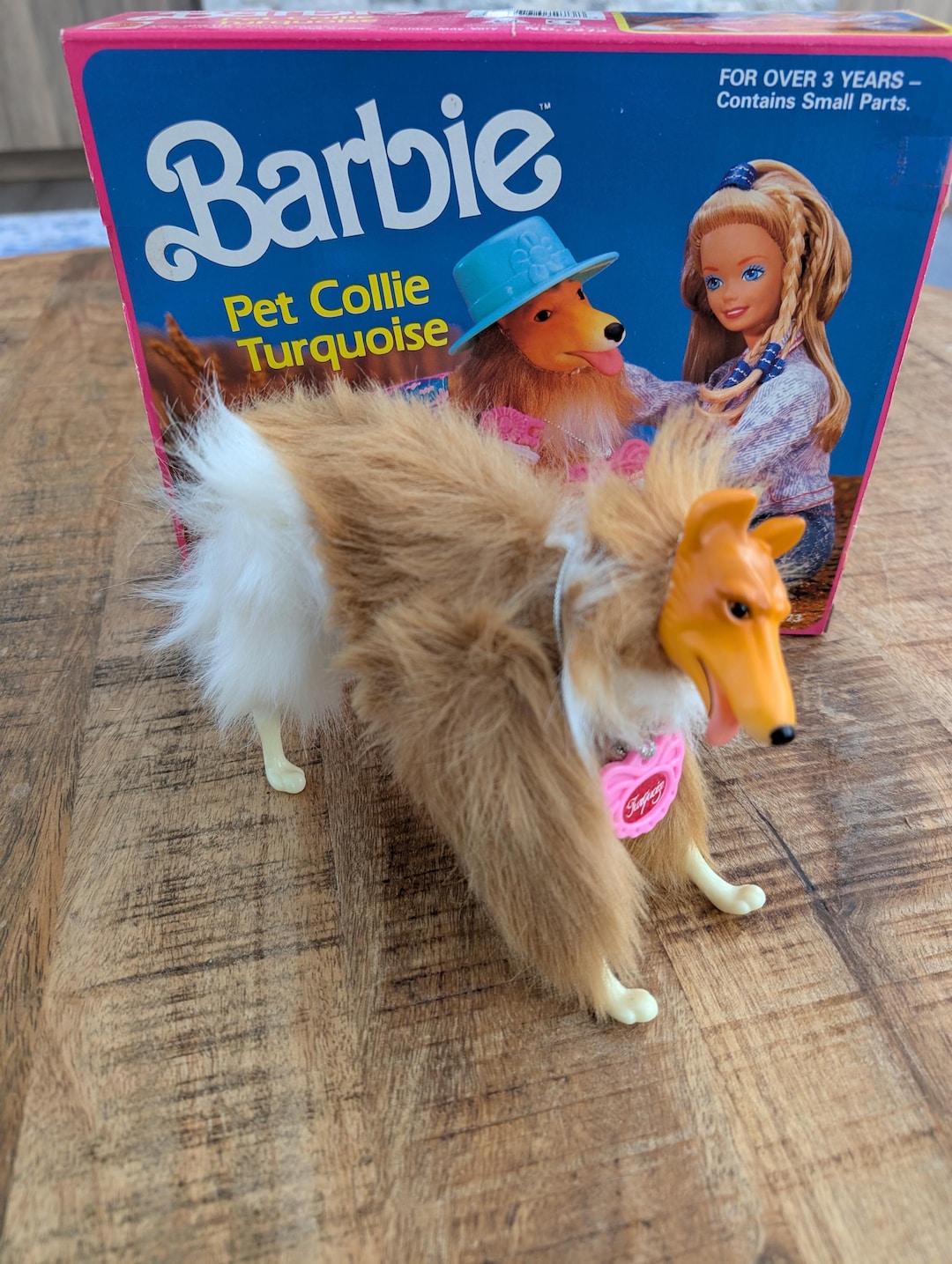 Turquoise - Western Fun Barbie's Pet Collie - Vintage 1991 Barbies