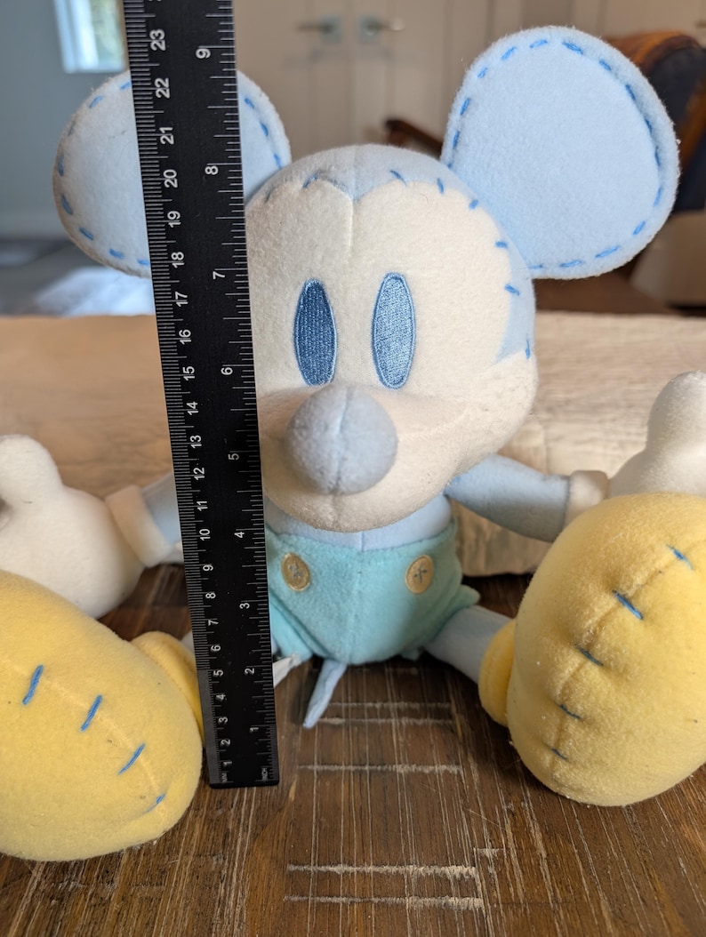 Rare Pastel Mickey Mouse - Disney Store Plush Toy - Patchwork afbeelding 6