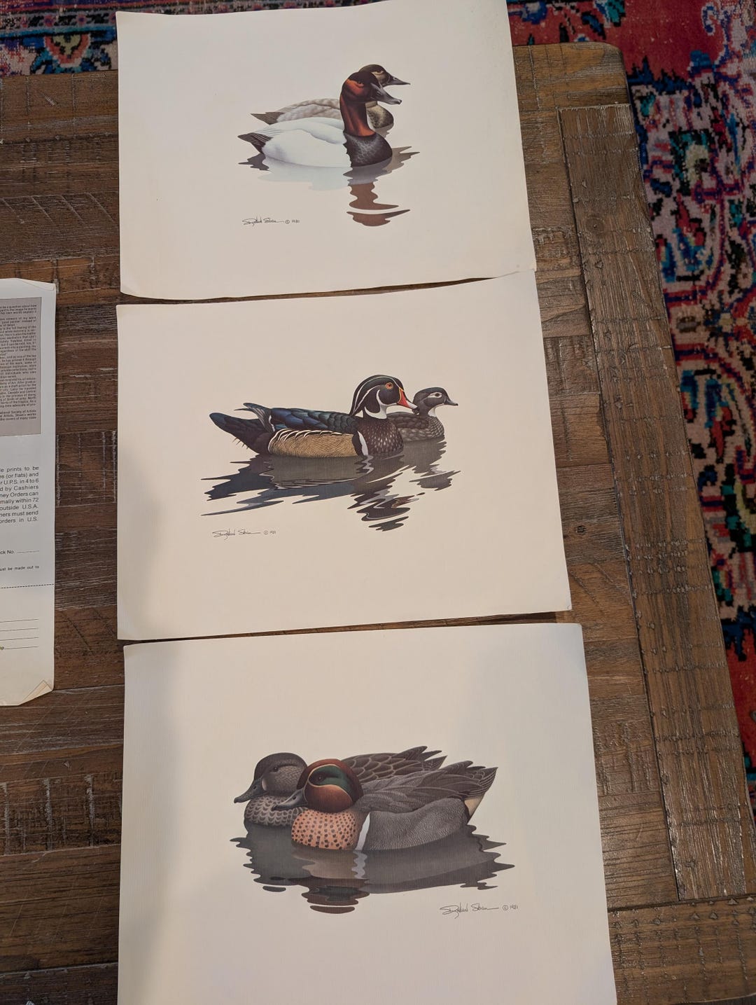 Vintage Lot of 3 Richard Sloan Wild Woodland Duck Art Prints 1980 ...